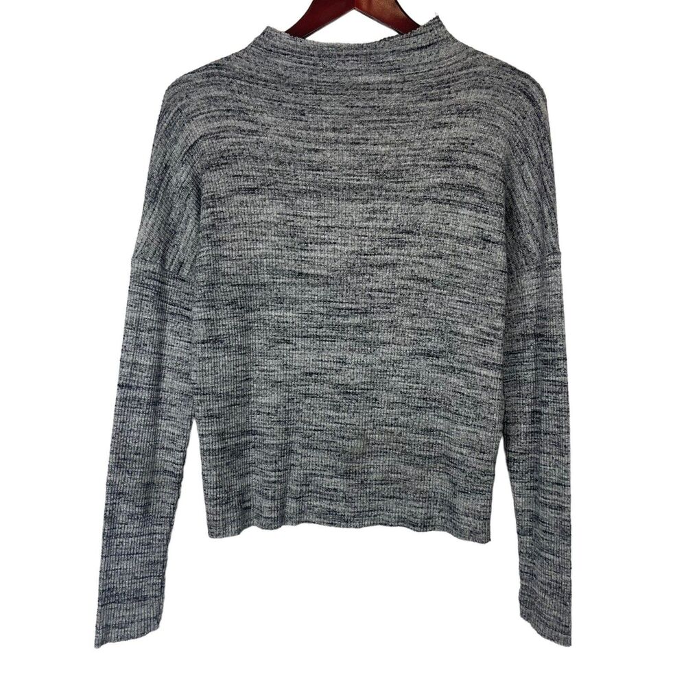 Nation LTD Womens Size Large Long Sleeve Shirt Top Knit Gray Space Dye